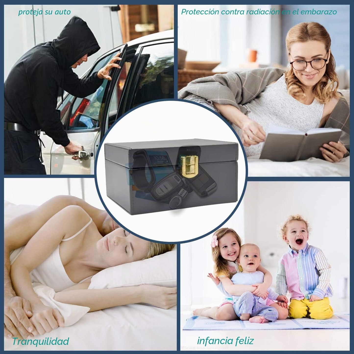 Caja De Blindaje De Señal, Caja Bloqueador De Señal De Llave Para Coche,100% Protección Caja RFID, Faraday|Rfid/Nfcsms/Wifi/3G/4G/Bluetooth/Nfc| Antirrobo Bloqueador De Señal
