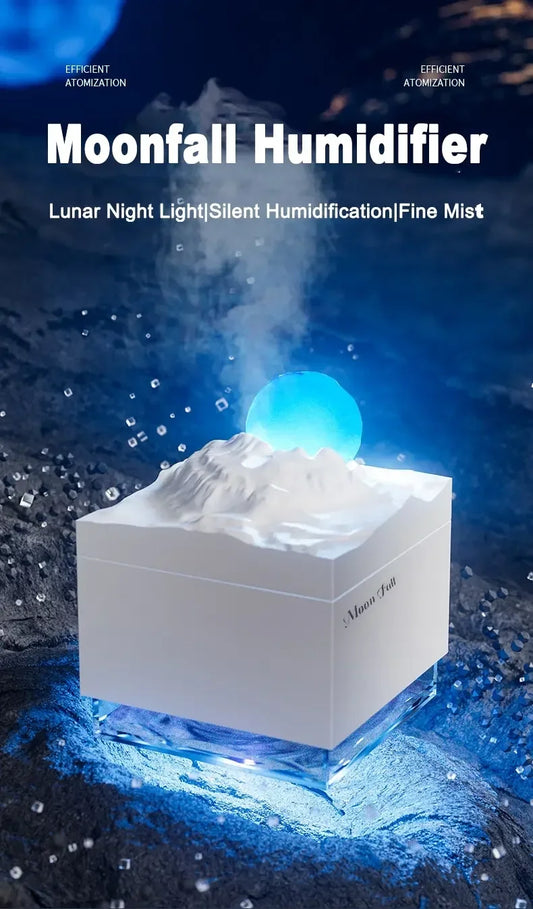 LED Moon Lamp Humidifier - Cool Mist Scent Diffuser with Essential Oils, Aroma Night Light for Home Office Bedroom Decor
