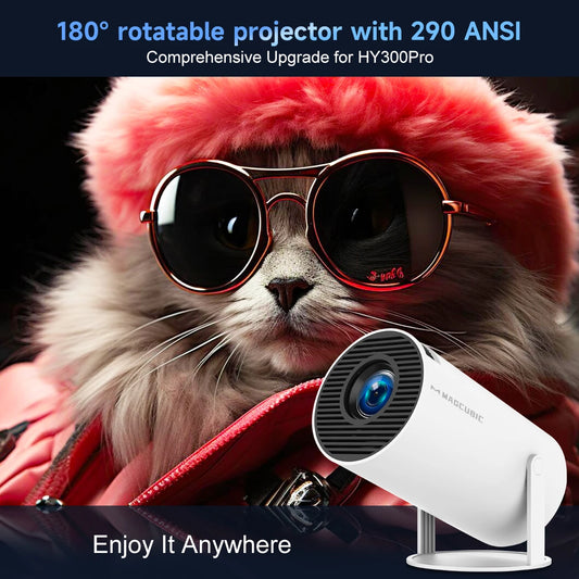 HY300 Pro 8K Projector Android 14 Dual Wifi6 290ANSI Allwinner H726 BT5.4 1080P 1280*720P Home Cinema Outdoor Projector