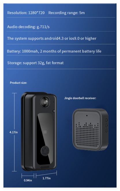 Home Wireless Smart WiFi Doorbell