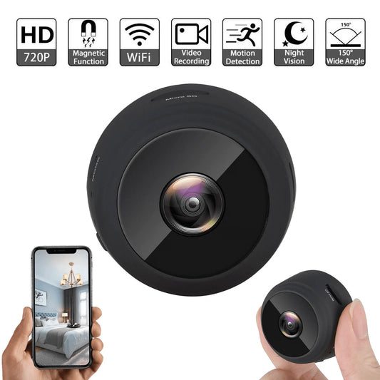 SZDUDU Mini Wireless Security Camera, Full HD 720P Portable Small HD Nanny Cam with Night Vision, Video Record and Motion Detection for Home Car Drone Office and Outdoor Use